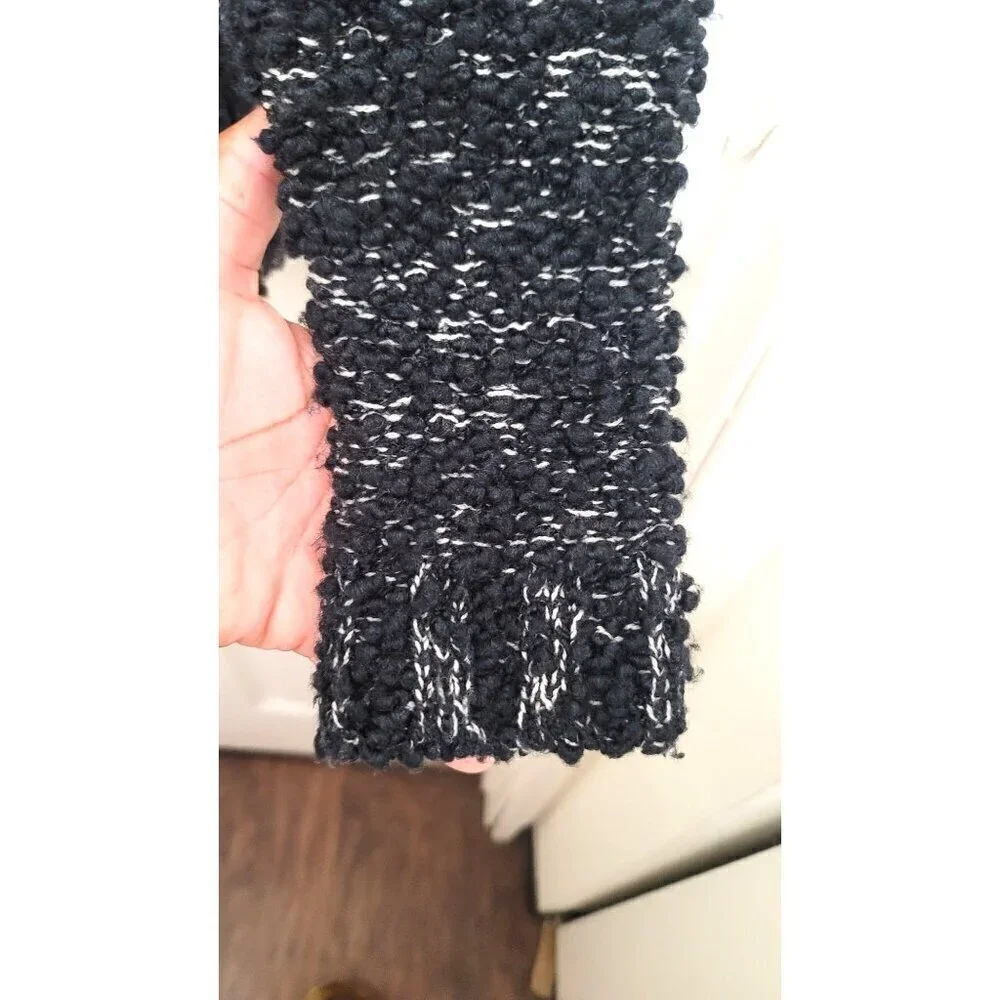 Oscar de‎ la Renta Sweater Womens S Black White Popcorn Knit Wool Blend Italy